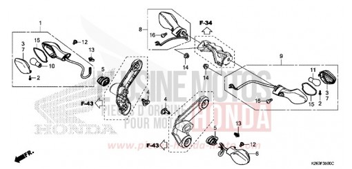 CLIGNOTANT (E,ED,F,KO) MSX125F de 2015